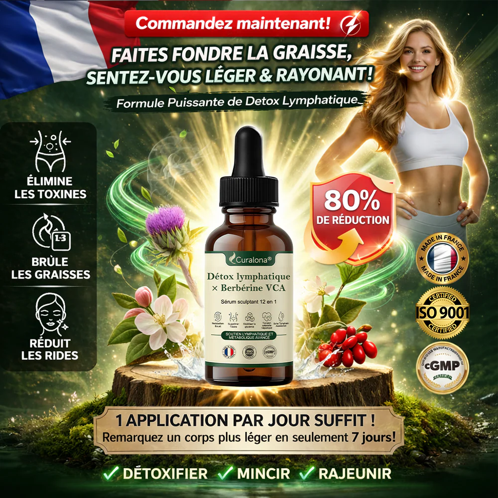 🔥 NOUVEAUTÉ | 🇫🇷 Curalona® Sérum Sculptant 12-en-1 Détox Lymphatique × Berbérine ,Élimine les toxines, aide à brûler les graisses tenaces, lisse les rides et soutient le confort articulaire.