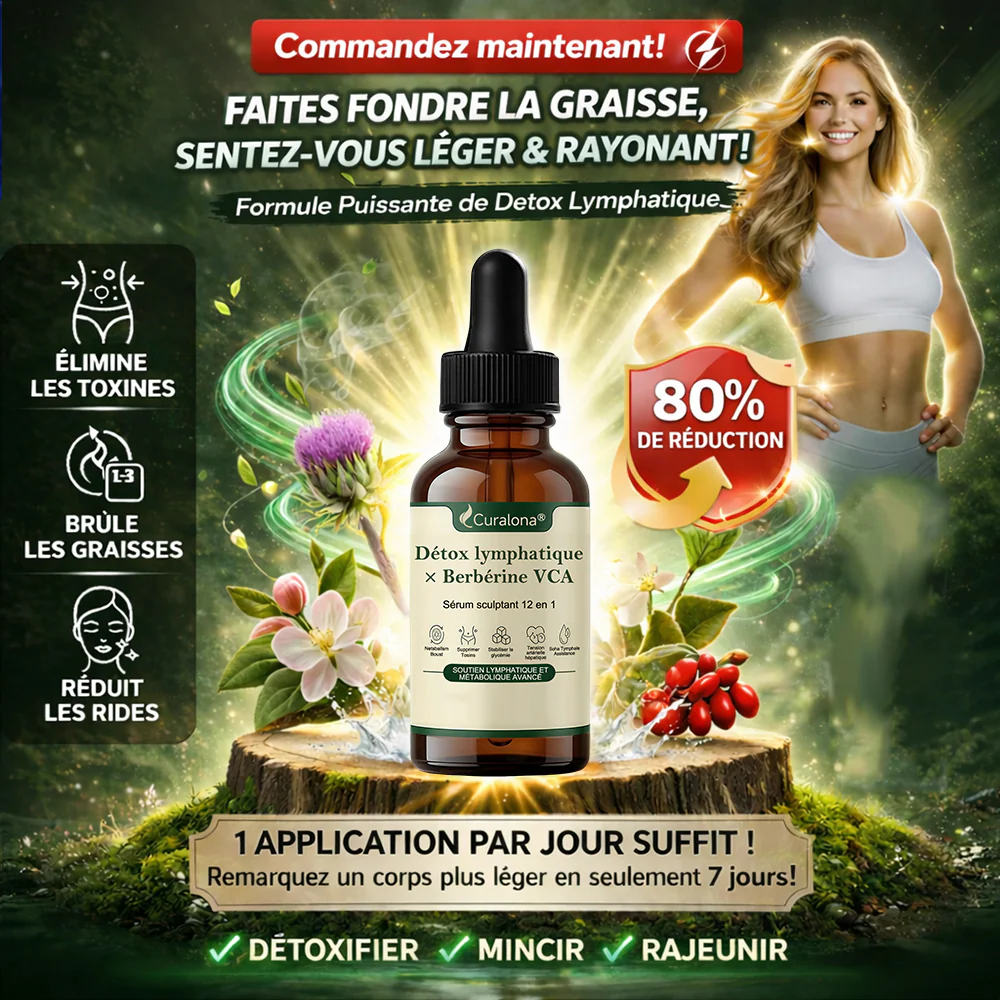 🔥 NOUVEAUTÉ | Curalona® Sérum Sculptant 12-en-1 Détox Lymphatique × Berbérine ,Élimine les toxines, aide à brûler les graisses tenaces, lisse les rides et soutient le confort articulaire.